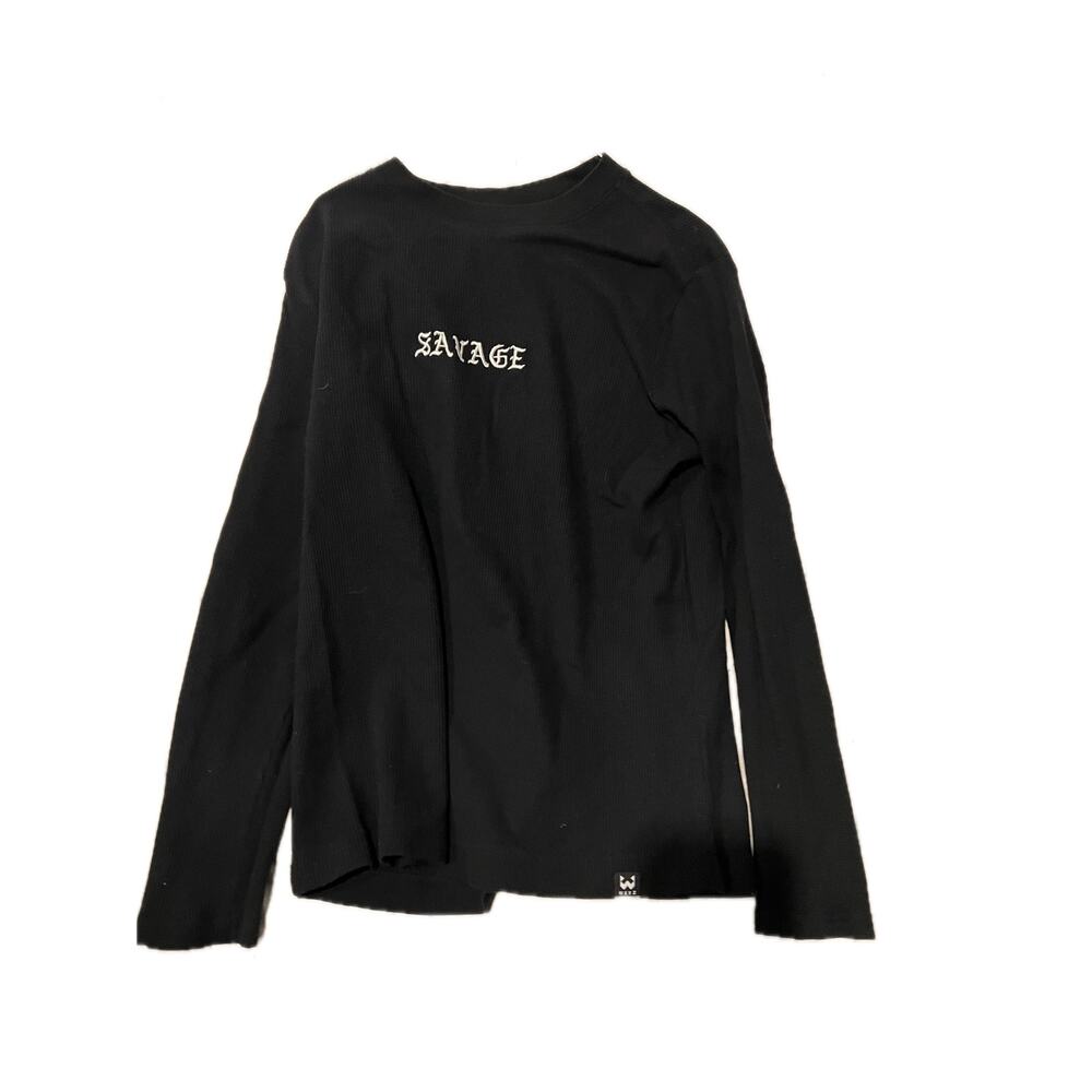 WXYZ Savage Black Thermal Shirt Mens Large